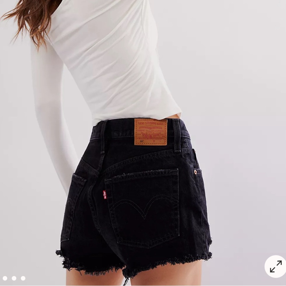 Levi’s 501 High-Rise Black Denim Mini Shorts